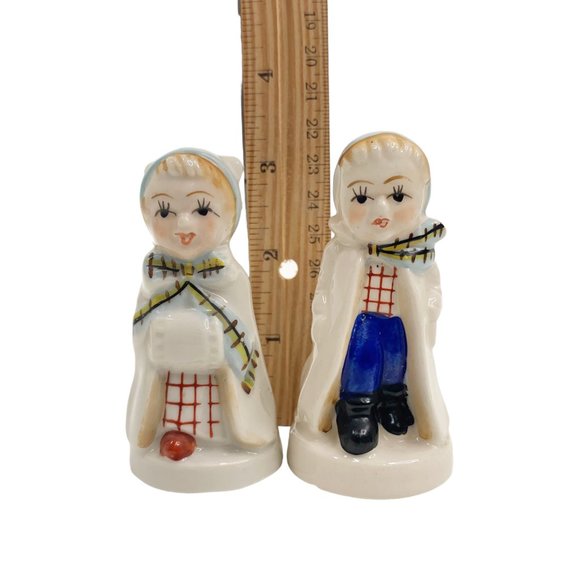 Vtg Salt Pepper Shaker Boy Girl Couple Japan Figurine Cake Topper Anniversary - Picture 14 of 16